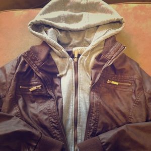 Brown leather jacket ~